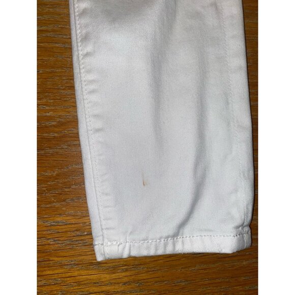 American Eagle White Distressed Skinny Jeans With Ripped Knees - Picture 2 of 5